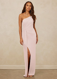 Christian Siriano Bridal for Azazie 1003 Bridesmaid Dresses Rose Petal Sheath One Shoulder Chiffon Dress image1