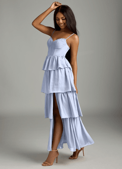 Azazie Kaiden Bridesmaid Dresses Ice A-Line Sweetheart Neckline Chiffon Dress image4