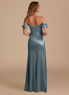 Azazie Amyra Brautjungfernkleider Wandelbar Meerjungfrau-Linie Herzausschnitt Metallischer Satin Kleid Zwielichtviolett image6