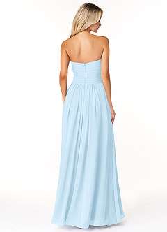 Azazie Yazmin Robes de demoiselle d'honneur Robe Trapèze Convertible en Mousseline de soie Encolure en Forme de Cœur Bleu Ciel image2