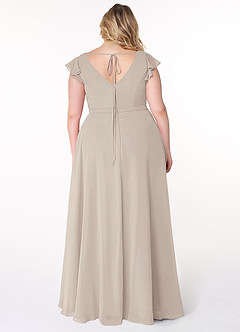 Azazie Claudine Bridesmaid Dresses Frost A-Line Flutter Sleeve Chiffon Dress image8