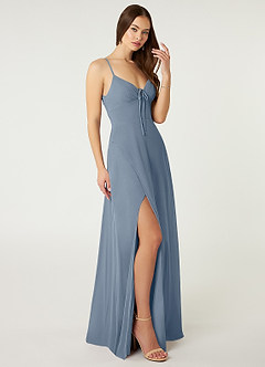 Azazie Minie Final Sale Twilight A-Line Bow Chiffon Dress image4