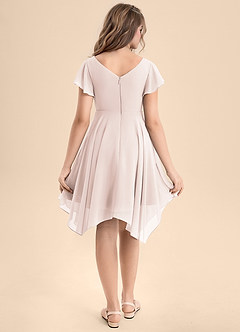 Azazie Janeaurelia Junior Rose Petal A-Line Pleated Chiffon Dress image2