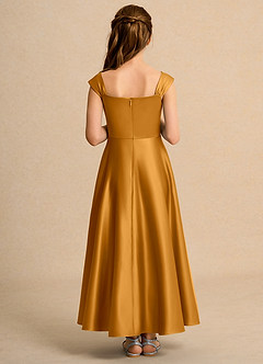 Azazie Bundle Junior Formal Flower Girl Klänningar Klä A-Line i Matt satäng Plisserad image2