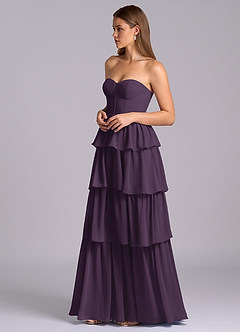 Azazie Faye Bridesmaid Dresses Plum A-Line Sweetheart Neckline Chiffon Dress image5