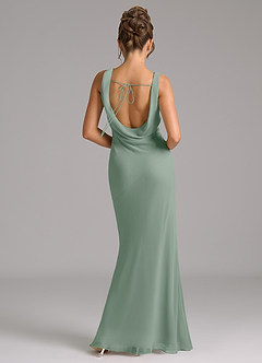 Azazie Rylina Bridesmaid Dresses Silver Sage Mermaid Pleated Chiffon Dress image6