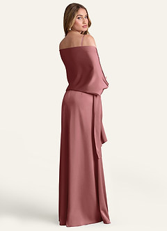 front Azazie Chal De Satén Elástico A Juego