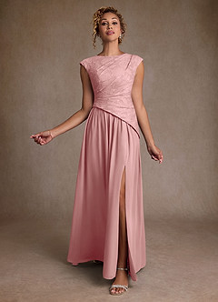 Azazie Kalleen Mother of the Bride Dresses Dusty Rose A-Line Pleated Chiffon Dress image2