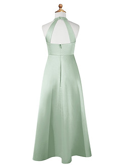 Azazie Laurel Vestido de Agave de Satin Mate de Acampanado image7