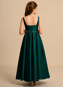 Azazie Mochi Girl Flower Girl Dresses Pine Ball-Gown Pleated Matte Satin Dress image2