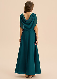 Azazie Lambie Junior Pine A-Line Pleated Chiffon Dress image1