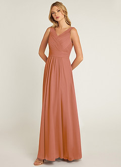 Azazie Pierrette Bridesmaid Dresses MAI TAI A-Line Pleated Chiffon Dress image3