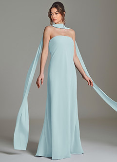Azazie Ilana Bridesmaid Dresses Sea Glass A-Line Strapless Chiffon Dress image5