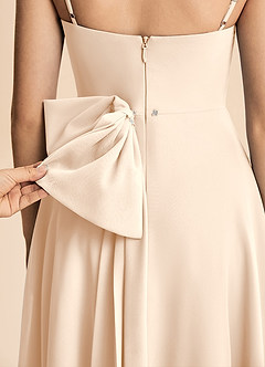 Azazie Bear Junior White Alabaster A-Line Pleated Chiffon Dress image6