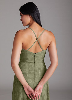 Azazie Naeem Bridesmaid Dresses Pistachio A-Line Sweetheart Neckline Floral Burnout Dress image5