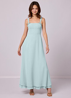 Barbie ♥ Azazie Bridesmaid Dresses Mist A-Line Pleated Chiffon Dress image3