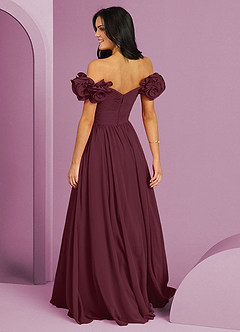 Barbie ♥ Azazie Abiti da Damigella Abito Convertibile A-Line in Chiffon a Spalla Scoperta Cabernet image14