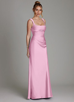 Azazie Agustina Brautjungfernkleider Meerjungfrau-Linie Korsett Stretch-Satin Kleid Bonbonrosa image4