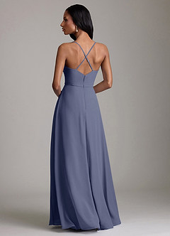 Azazie Naeem Bridesmaid Dresses Stormy A-Line V-Neck Ruffle Chiffon Dress image2