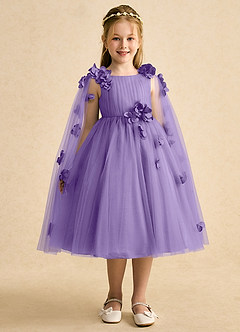 Azazie Staria Flower Girl Dresses Tahiti Ball-Gown Ruched Tulle Dress image6