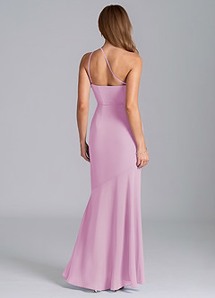 Azazie Tilla Jurken voor bruidsmeisjes Jurk van Chiffon met Zeemeermin One-Shoulder Snoep Roze image2