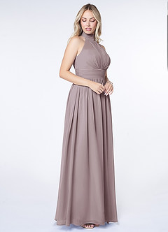 Azazie Iman Bridesmaid Dresses Dusk A-Line A-Line Ruched Chiffon Dress image3