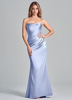 Azazie Olea Bridesmaid Dresses Ice Mermaid Strapless Stretch Satin Convertible Dress image1