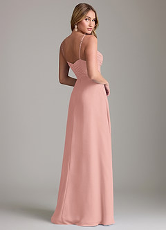 Azazie Terese Bridesmaid Dresses Rosette A-Line Pleated Chiffon Dress image2