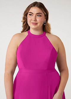 Azazie Clarice Jurken voor bruidsmeisjes Jurk van Chiffon met A-Lijn Houder Fuchsia image13