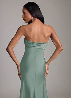 Azazie Saylor Brudtärnklänningar Klä av Sjöjungfru i Stretch Satin Axelbandslös Silversalvia image6