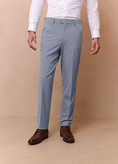front Savile Light Blue Wool Blend Dress Pants