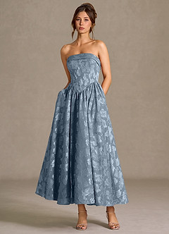 Mila Dusty Blue Midi Dress image3