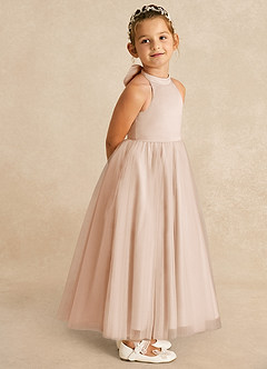 Azazie Bev Flower Girl Dresses English Rose A-Line Convertible Tulle Dress image8