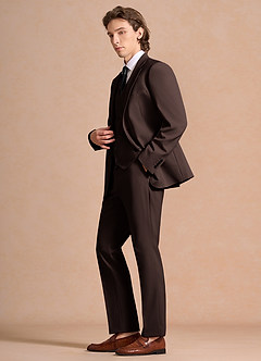 front James Ganache Structured Stretch 3-piece suit