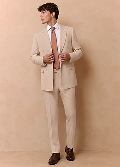 front Collins Gelbbraun Zweireihiger Anzug aus Wollmischung