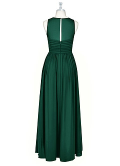 Azazie Nina Bridesmaid Dresses Emerald A-Line Pleated Chiffon Dress image8