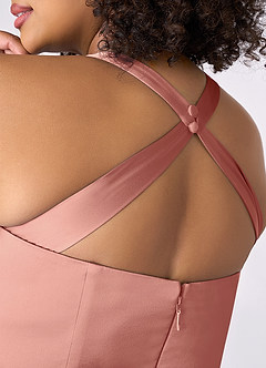 Barbie ♥ Azazie Robes de demoiselle d'honneur Robe Sirène en Satin extensible Plissée Rosette image8