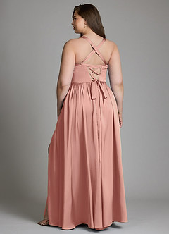 Azazie Francis Bridesmaid Dresses Rosette A-Line Corset Stretch Satin Dress image10