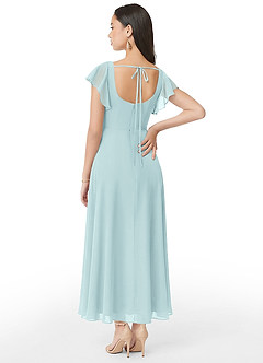 Azazie Bondi Bridesmaid Dresses Sea Glass A-Line Ruched Chiffon Dress image5