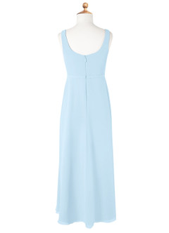Azazie Renee Junior Sky Blue A-Line Side Slit Chiffon Dress image6
