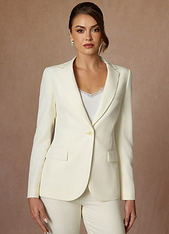 front Kennedy Ivory Refined Weave Performance Pants Suit