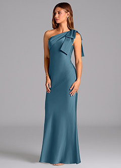 Azazie Yuanna Bridesmaid Dresses Bermuda Mermaid One Shoulder Stretch Satin Dress image4