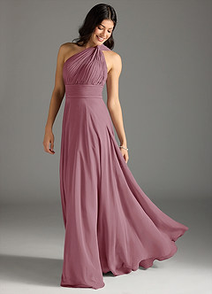 Azazie Charlize Bridesmaid Dresses Vintage Mauve A-Line One Shoulder Chiffon Dress image1