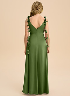 Azazie Gumdrop Junior Robe Empire en Satin extensible Plissée Genévrier image7