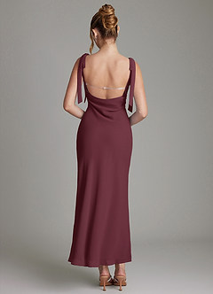 Azazie Luddie Bridesmaid Dresses Cabernet Mermaid Bow Chiffon Dress image5