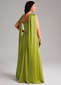 Azazie Kinsley Brautjungfernkleider Meerjungfrau-Linie Seitliche Cut-Outs Stretch-Satin Kleid Zitronengras image8