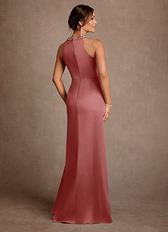 Azazie Lawrence Mère de la mariée Robes Robe Trapèze en Satin extensible Plissée Antique Rose image3