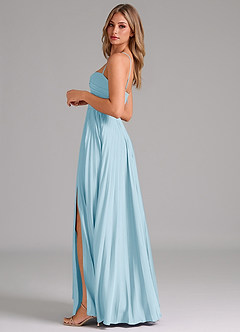 Azazie Tyla Bridesmaid Dresses Sky Blue A-Line Sweetheart Neckline Stretch Satin Dress image7