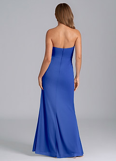 Azazie Mariya Final Sale Royal Blue Mermaid Strapless Mesh Dress image6