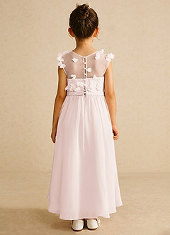 Azazie Arlo Flower Girl Dresses Rose Petal A-Line Bow Chiffon Dress image5